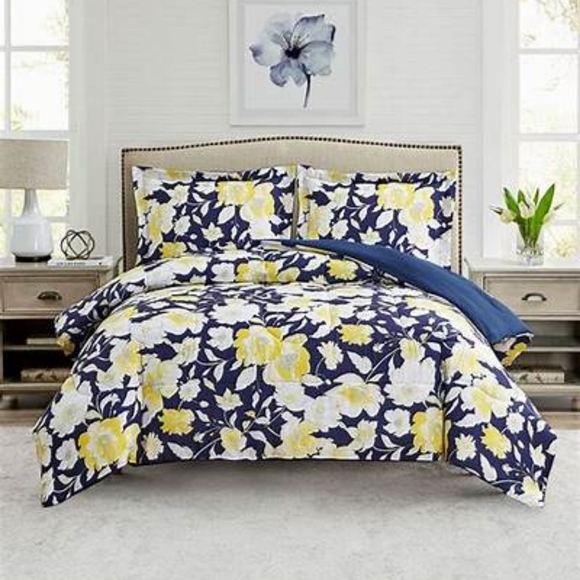 MYTEX Aster Floral 3-Pc. Reversible Full/Queen Comforter Set, - Picture 1 of 6